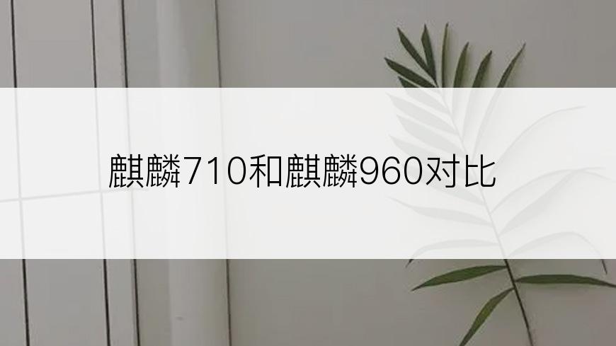 麒麟710和麒麟960对比