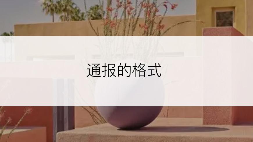 通报的格式
