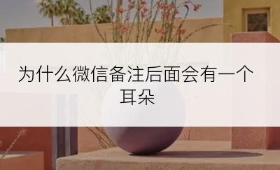 为什么微信备注后面会有一个耳朵