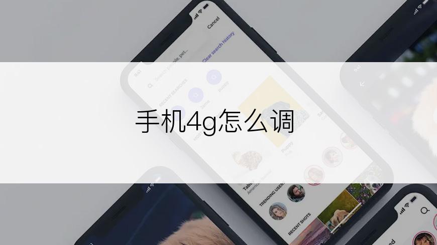 手机4g怎么调