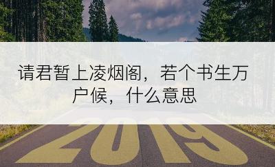 请君暂上凌烟阁，若个书生万户候，什么意思