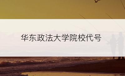 华东政法大学院校代号