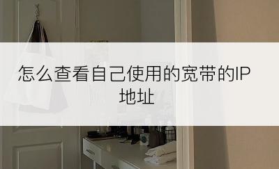 怎么查看自己使用的宽带的IP地址