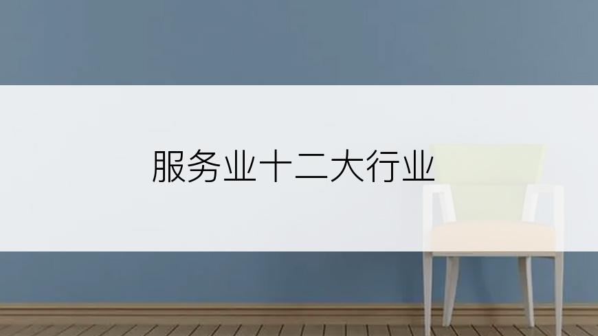 服务业十二大行业