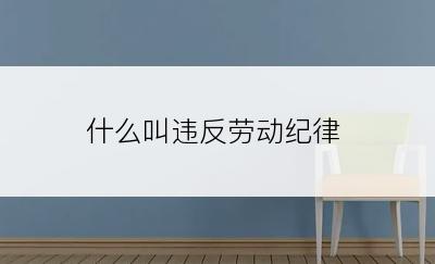 什么叫违反劳动纪律