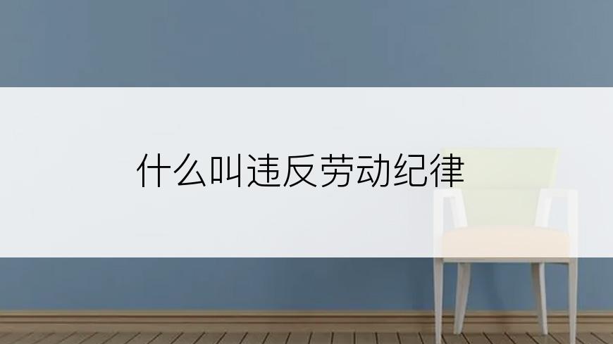 什么叫违反劳动纪律