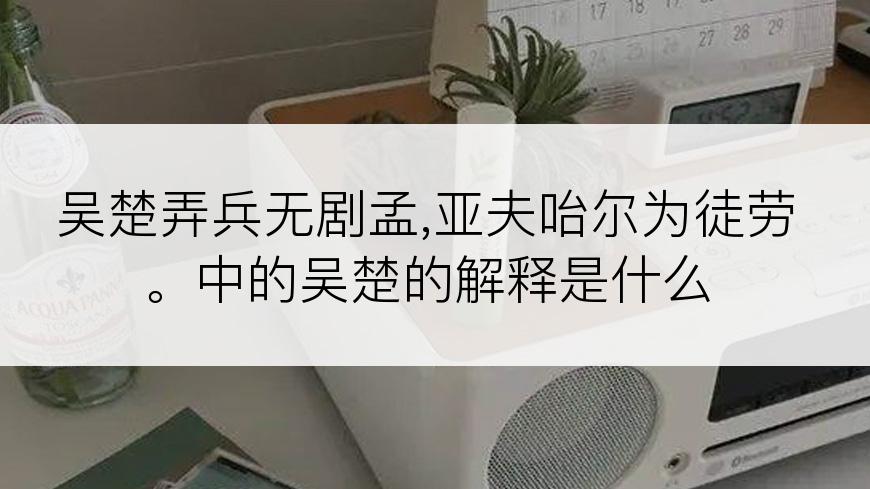 吴楚弄兵无剧孟,亚夫咍尔为徒劳。中的吴楚的解释是什么