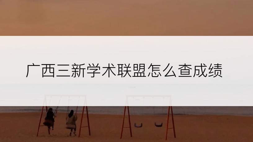 广西三新学术联盟怎么查成绩