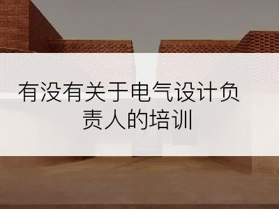 有没有关于电气设计负责人的培训