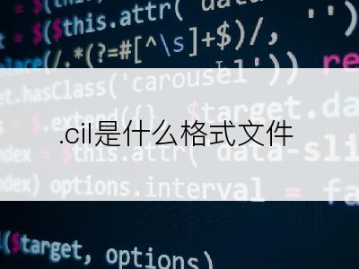 .cil是什么格式文件