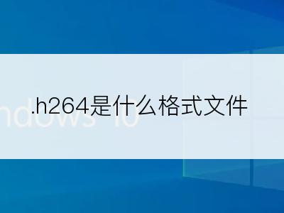 .h264是什么格式文件