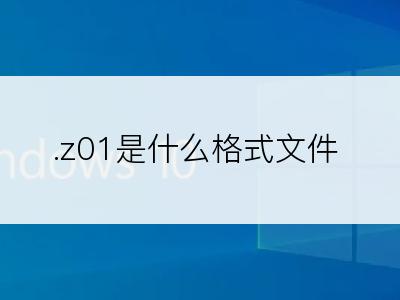 .z01是什么格式文件