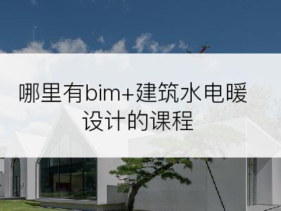 哪里有bim+建筑水电暖设计的课程