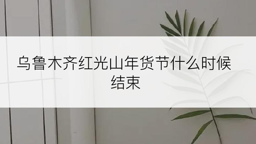 乌鲁木齐红光山年货节什么时候结束