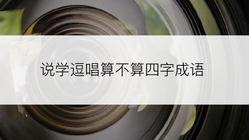 说学逗唱算不算四字成语