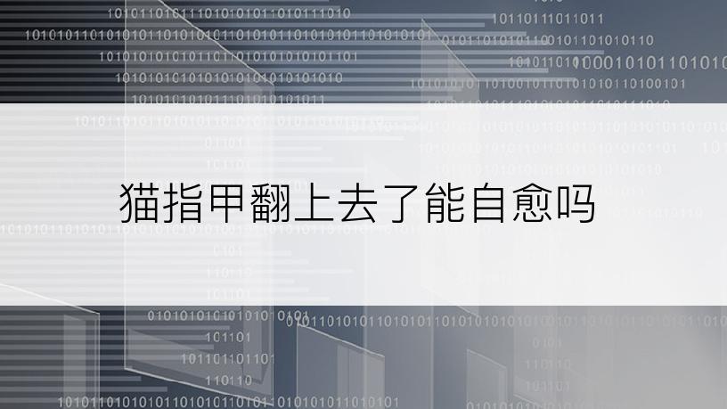 猫指甲翻上去了能自愈吗