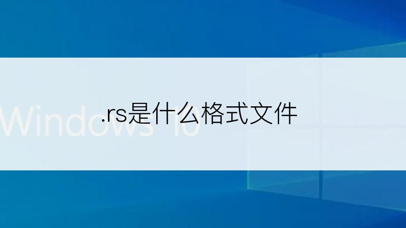.rs是什么格式文件