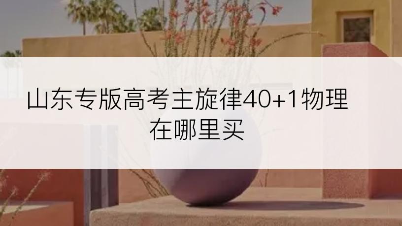 山东专版高考主旋律40+1物理在哪里买