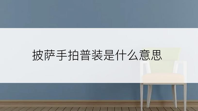 披萨手拍普装是什么意思