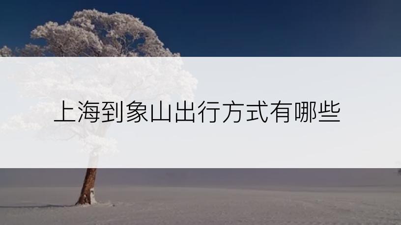 上海到象山出行方式有哪些