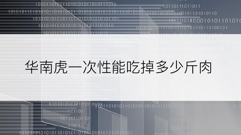 华南虎一次性能吃掉多少斤肉