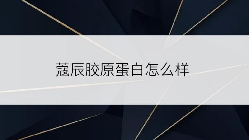 蔻辰胶原蛋白怎么样