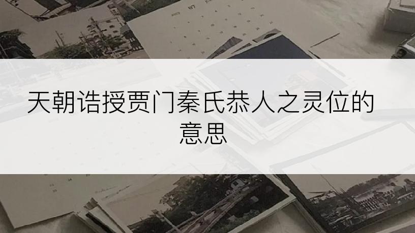 天朝诰授贾门秦氏恭人之灵位的意思