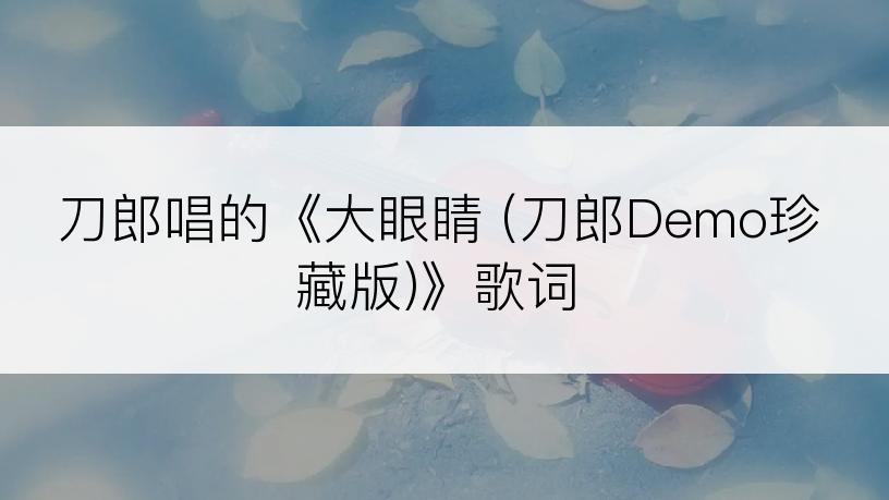 刀郎唱的《大眼睛 (刀郎Demo珍藏版)》歌词