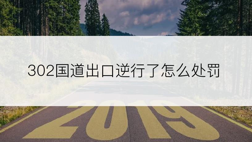 302国道出口逆行了怎么处罚