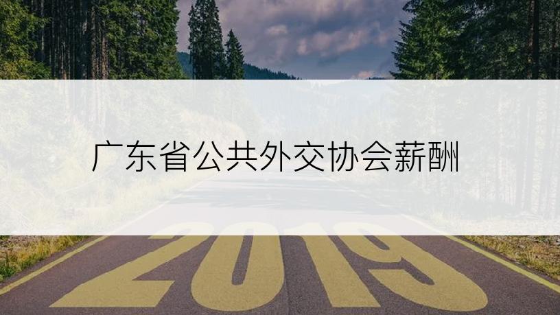 广东省公共外交协会薪酬
