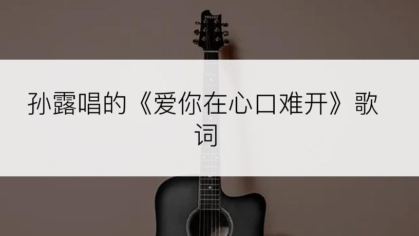 孙露唱的《爱你在心口难开》歌词