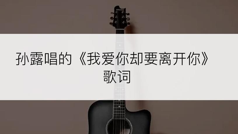 孙露唱的《我爱你却要离开你》歌词
