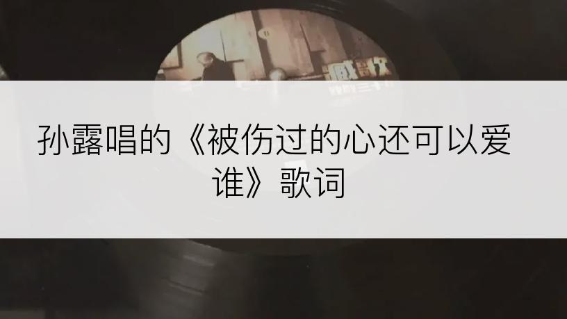 孙露唱的《被伤过的心还可以爱谁》歌词