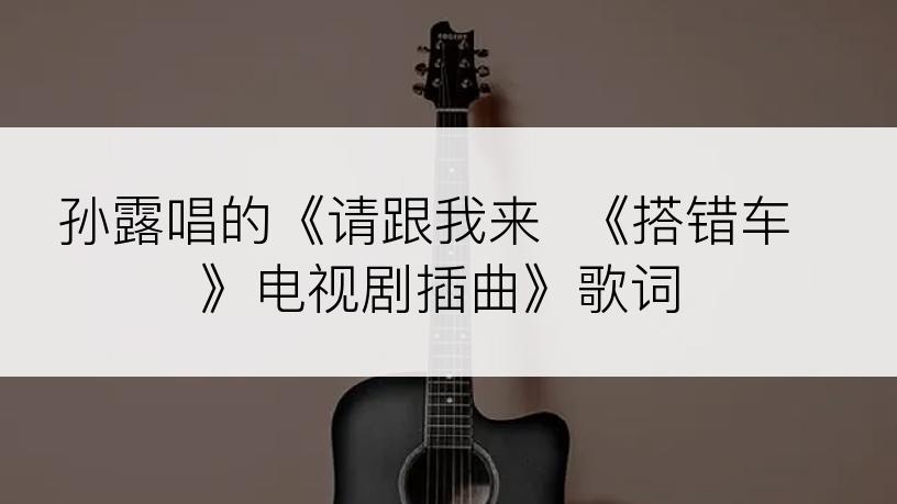 孙露唱的《请跟我来  《搭错车》电视剧插曲》歌词