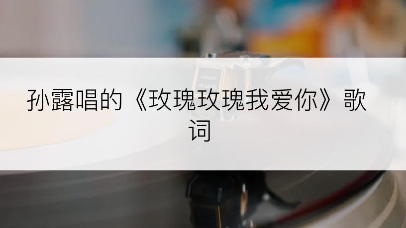 孙露唱的《玫瑰玫瑰我爱你》歌词