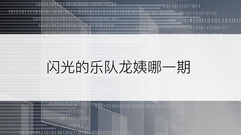 闪光的乐队龙姨哪一期