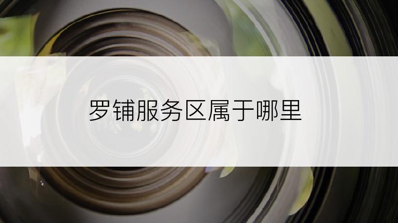 罗铺服务区属于哪里