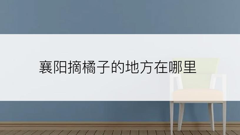 襄阳摘橘子的地方在哪里