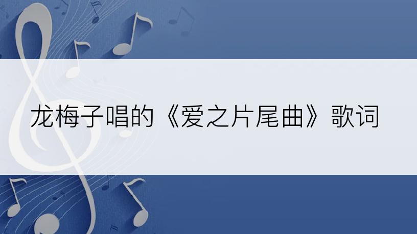 龙梅子唱的《爱之片尾曲》歌词