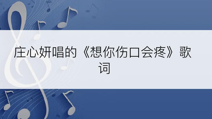 庄心妍唱的《想你伤口会疼》歌词