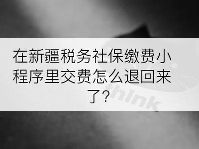 在新疆税务社保缴费小程序里交费怎么退回来了?