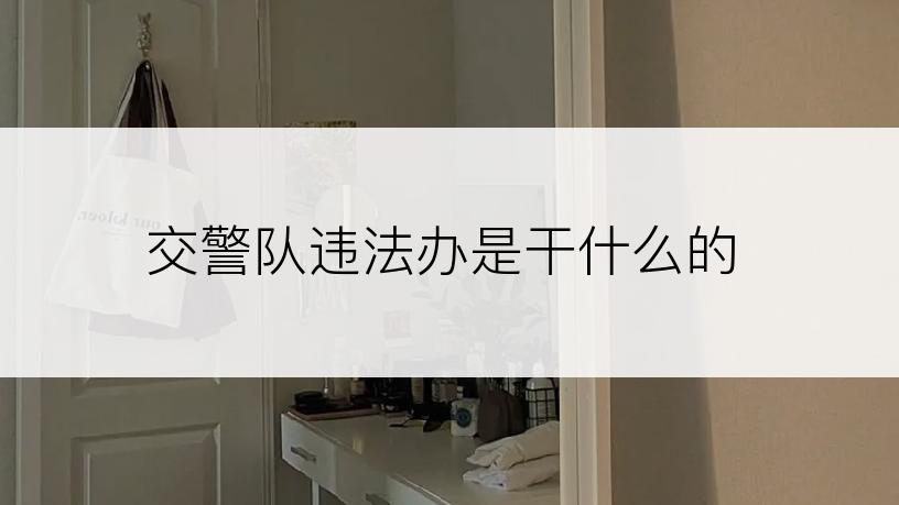 交警队违法办是干什么的
