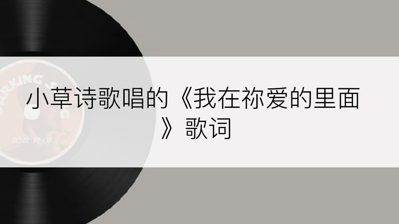 小草诗歌唱的《我在祢爱的里面》歌词