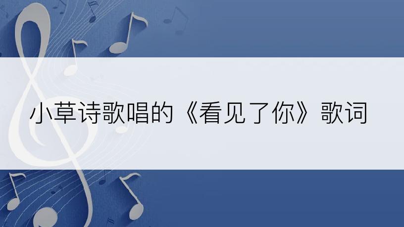 小草诗歌唱的《看见了你》歌词
