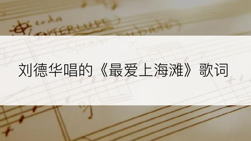 刘德华唱的《最爱上海滩》歌词