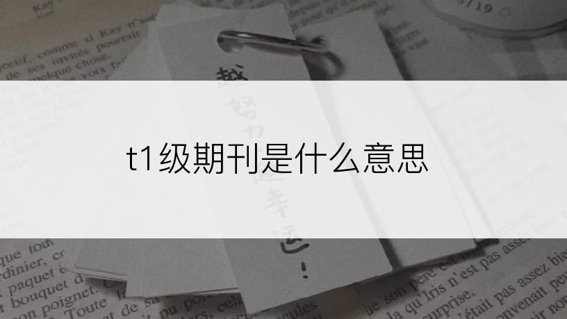 t1级期刊是什么意思