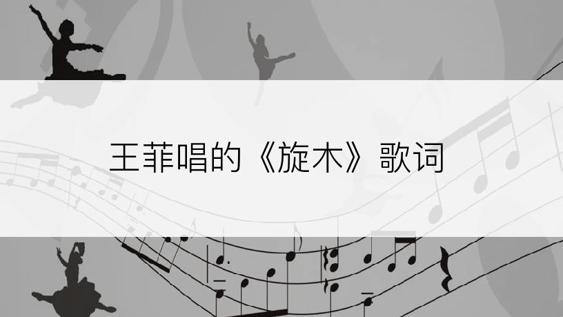 王菲唱的《旋木》歌词