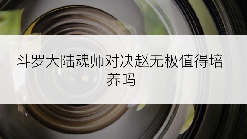 斗罗大陆魂师对决赵无极值得培养吗