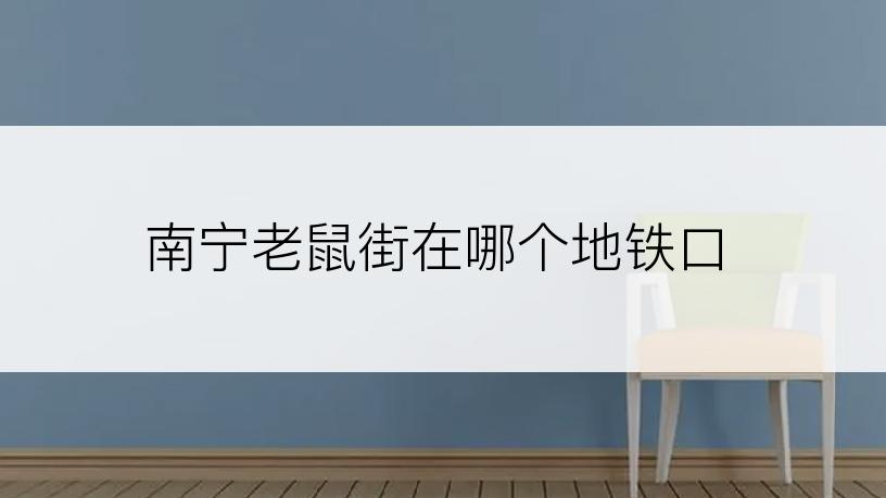 南宁老鼠街在哪个地铁口
