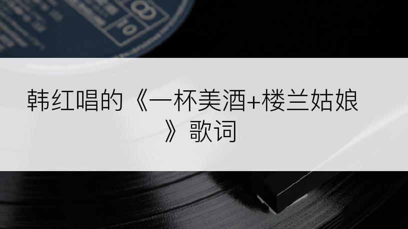 韩红唱的《一杯美酒+楼兰姑娘》歌词